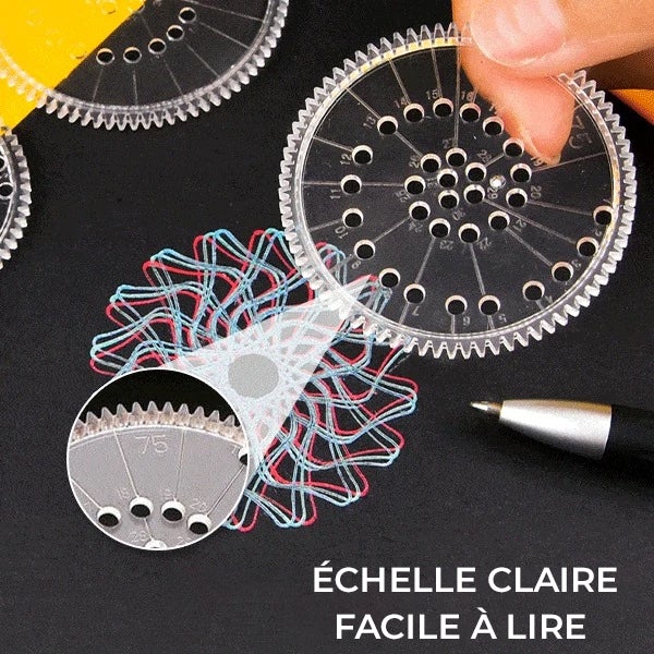 Ensemble de règles géométriques spirographes magiques